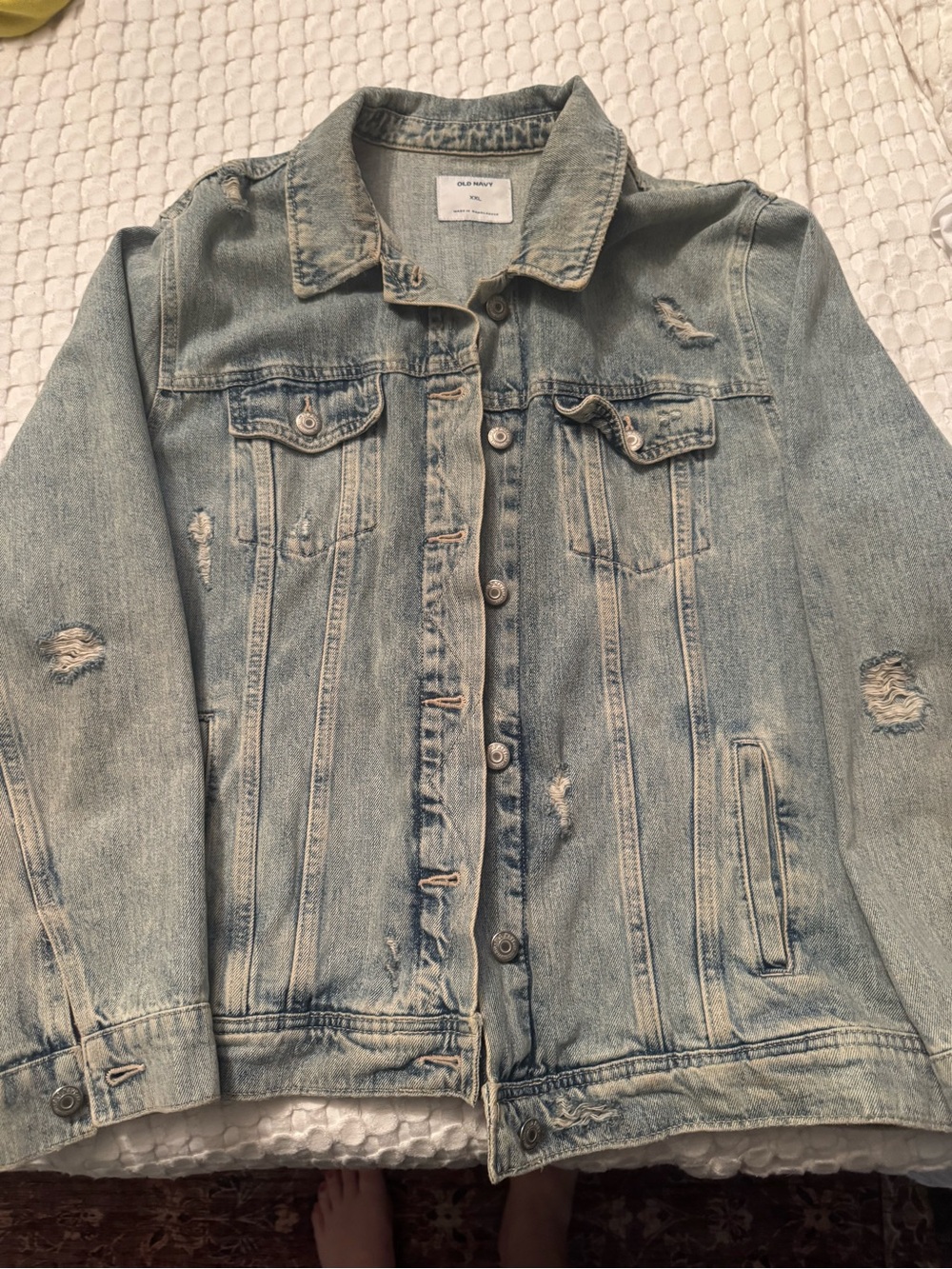 Old Navy Light Blue Distressed Denim Jacket
